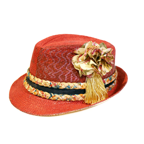 Red & Gold Fedora Hat