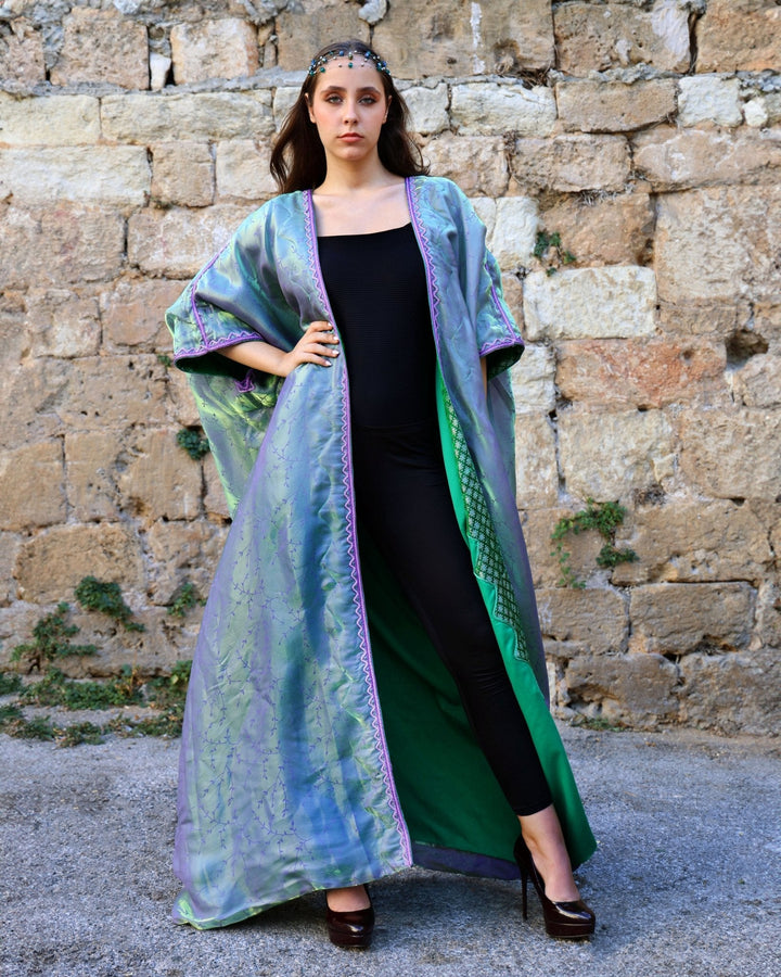 Dual Green Lilac Abaya - Bara