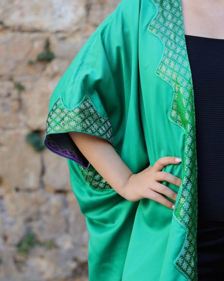 Dual Green Lilac Abaya - Bara