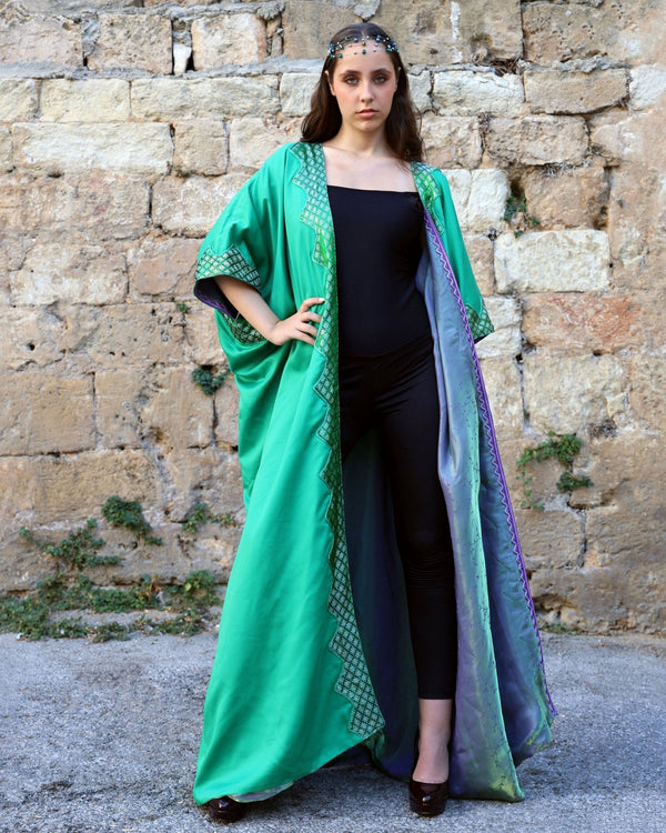 Dual Green Lilac Abaya - Bara