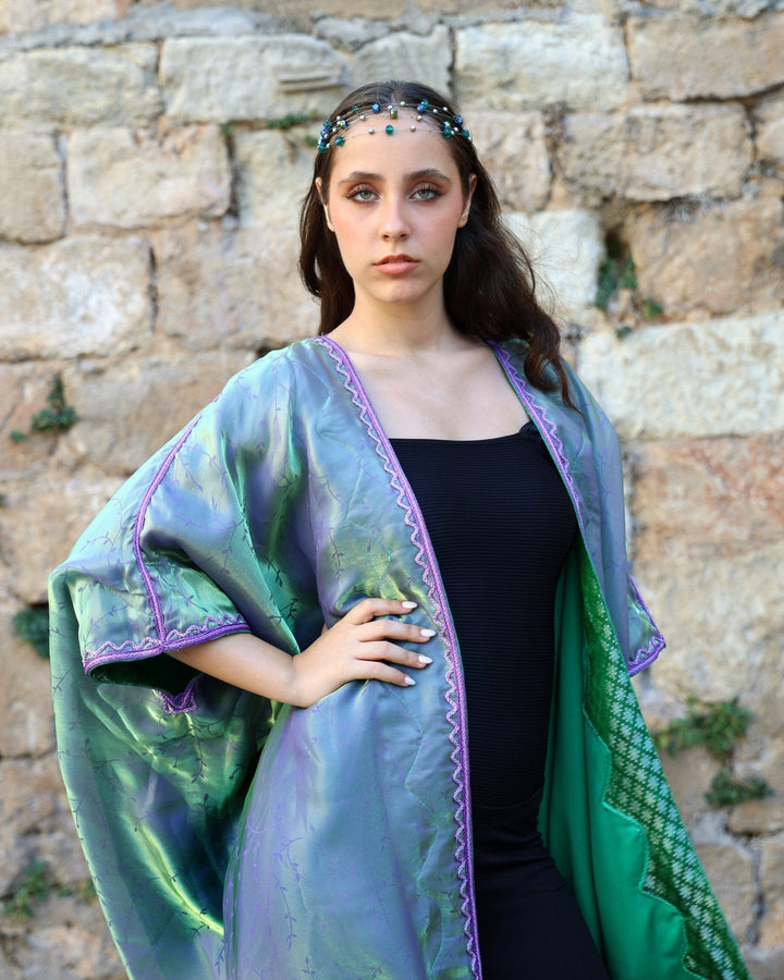 Dual Green Lilac Abaya - Bara