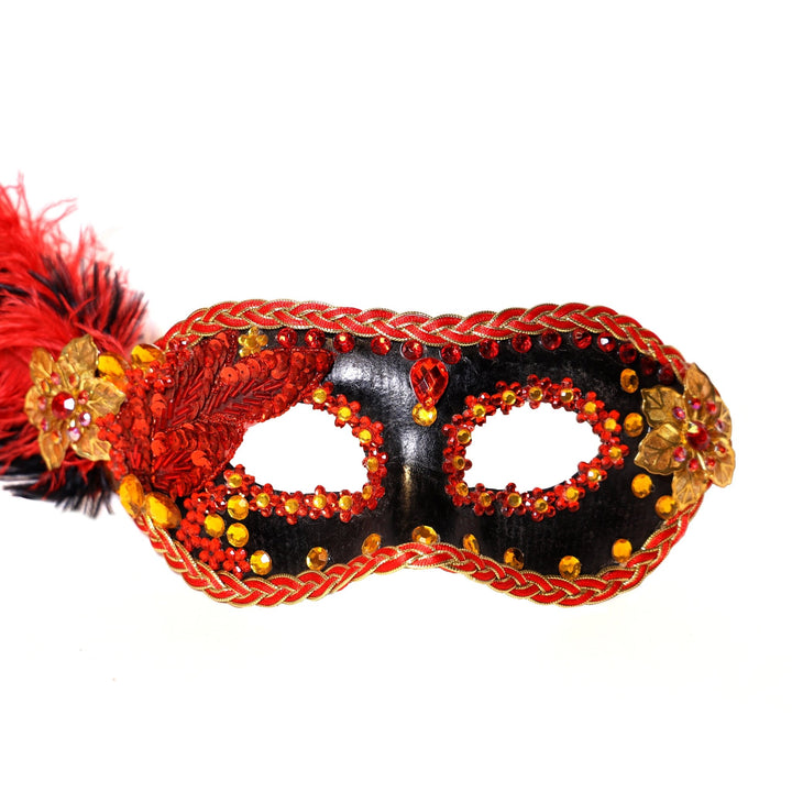 Elegant Black Red Mask - Bara