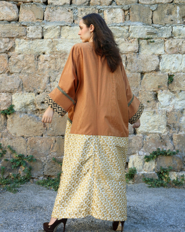 Golden Camel Moiré Abaya - Bara