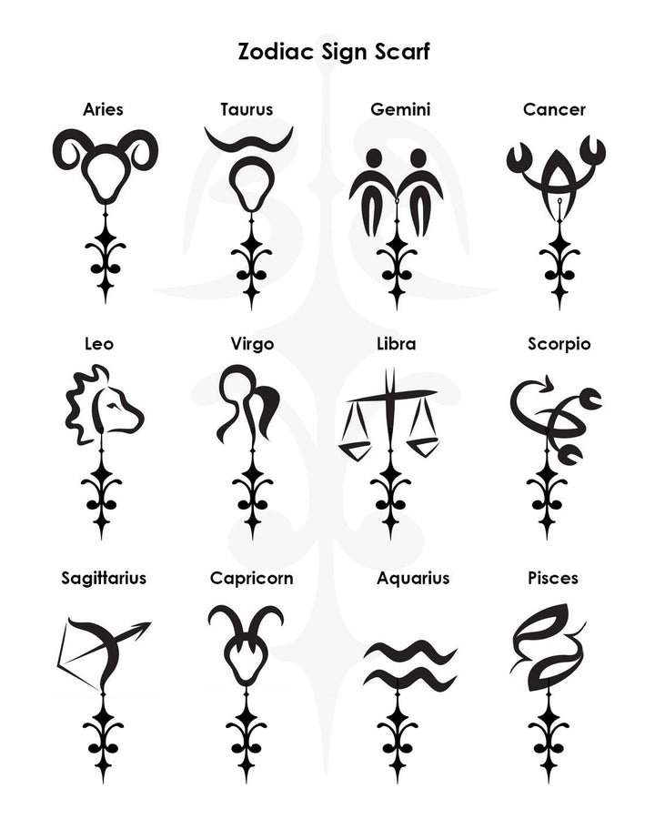 Grey Zodiac Sign Scarf - Bara