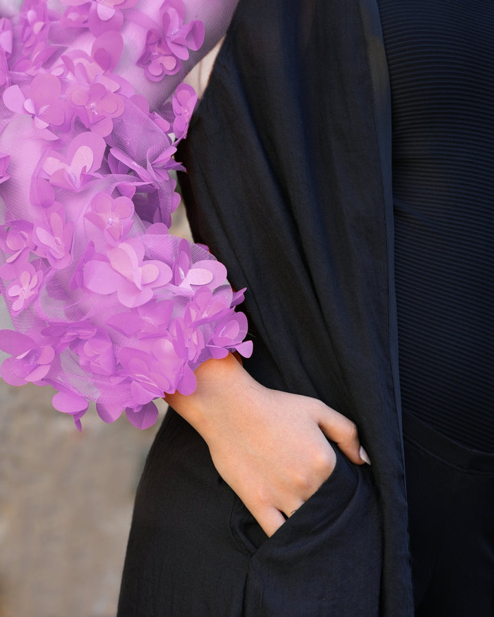 Lilac Floral Abaya - Bara