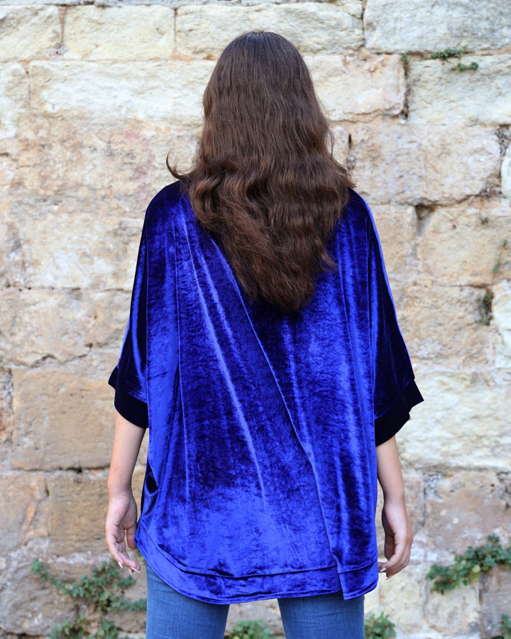 Navy Velvet Cardigan - Bara