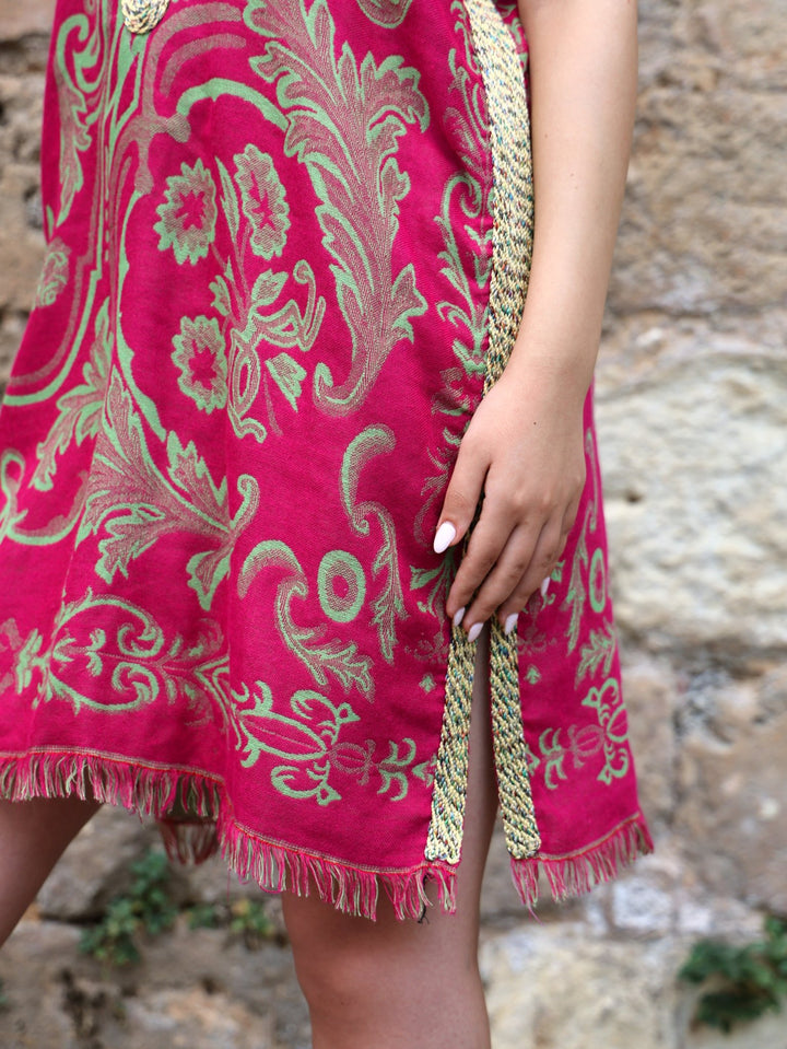 Oriental Fuchsia Wool Dress - Bara