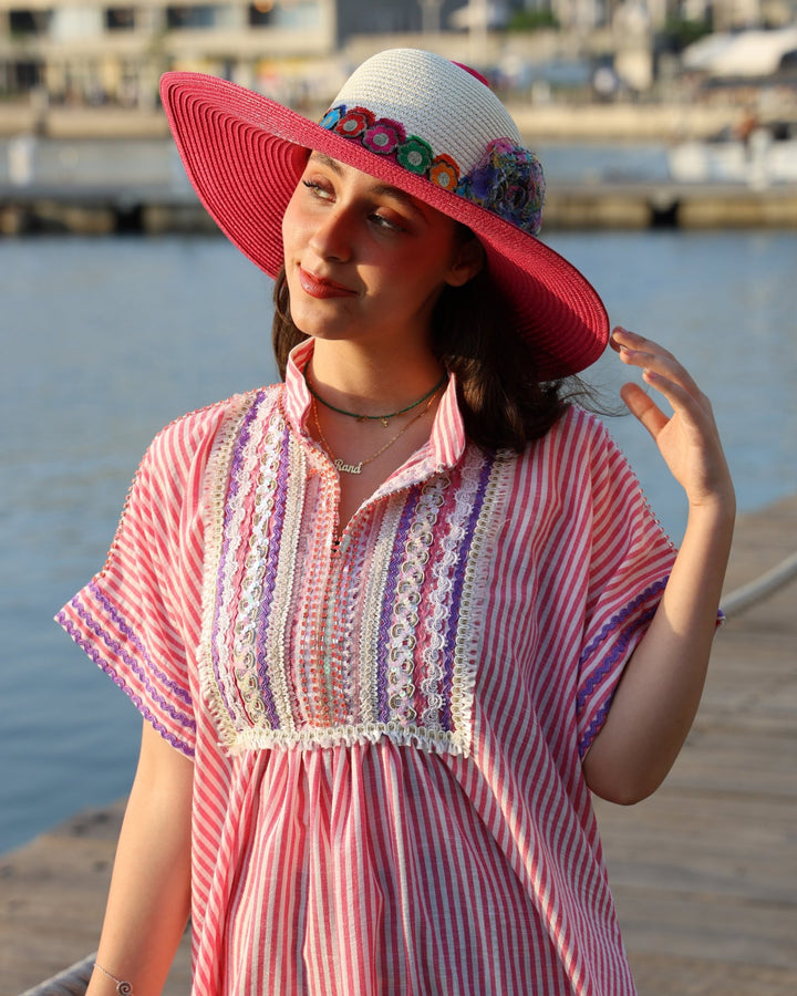 Pink Striped Dress - Bara
