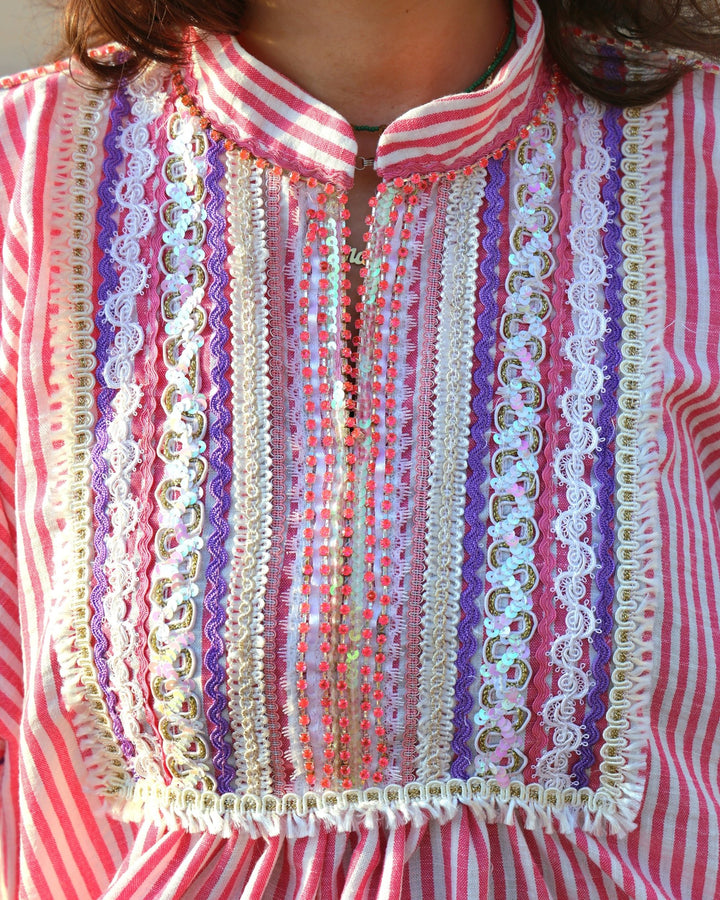 Pink Striped Dress - Bara
