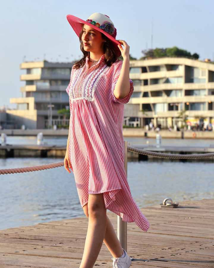 Pink Striped Dress - Bara