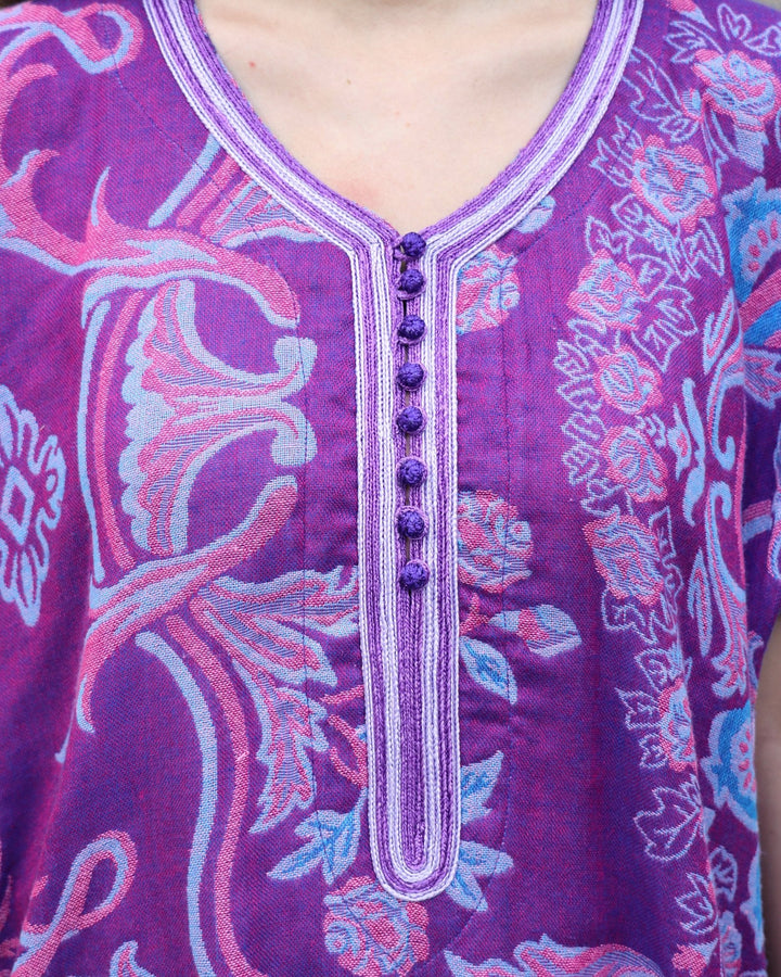 Purple turqoise Wool Dress - Bara