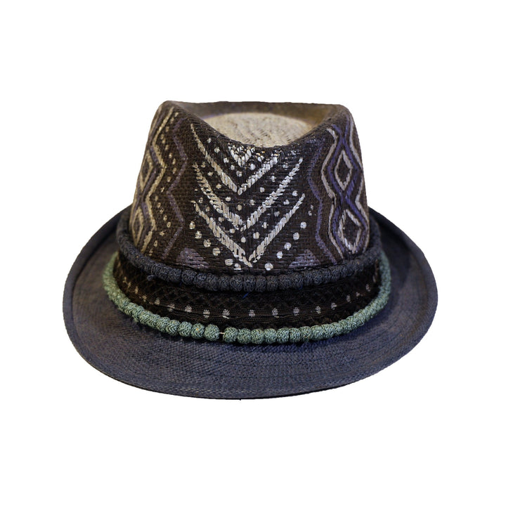 Silver Blue Fedora Hat - Bara