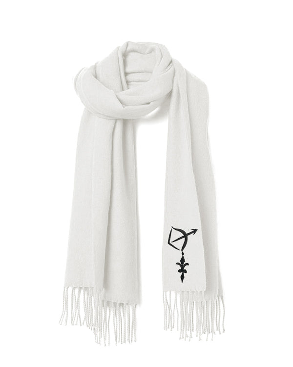 White Zodiac Sign Scarf